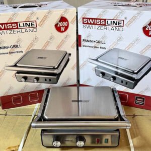 Swiss Line Panini + Grill – 2000W en Acier Inoxydable