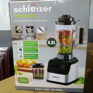 Blender Multifonction Schleizer 9400W – Mixeur Puissant 4L, 15 Vitesses, 2-en-1